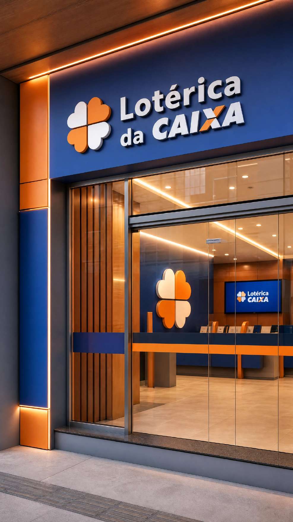 Fachada de uma casa lotérica da Caixa