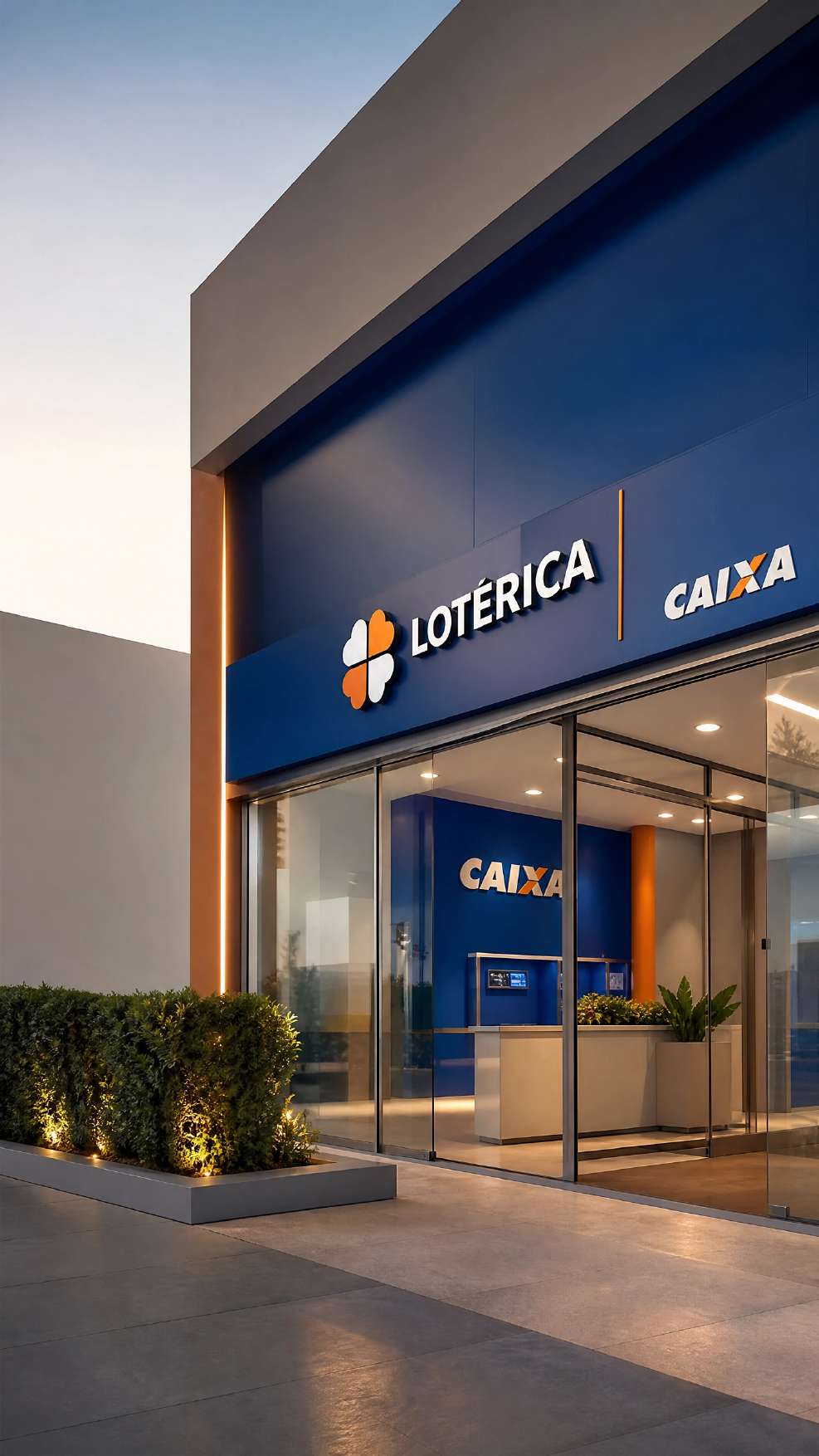 Fachada de uma casa lotérica da Caixa